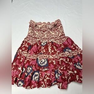 Jennifer & Grace floral smocked waist mini skirt Small NWT